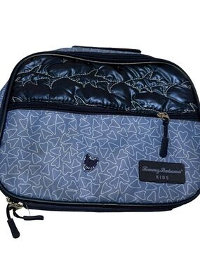Tommy Bahama Kids Navy and Light Blue Shark Tooth Lunch Bag